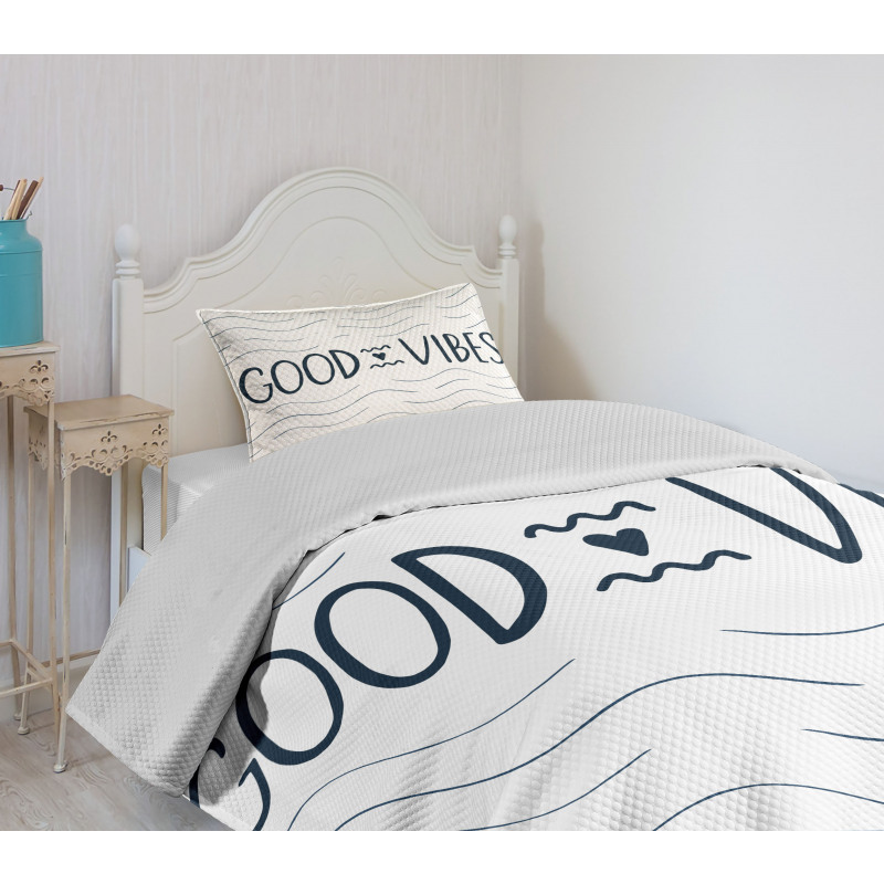 Sea Love Heart Bedspread Set