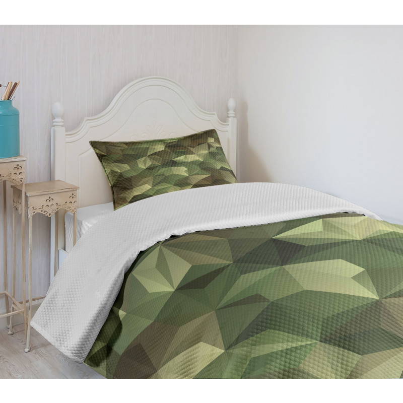 Geometric Fractal Camo Bedspread Set