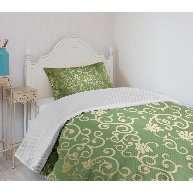 Floral Curls Bedspread Set