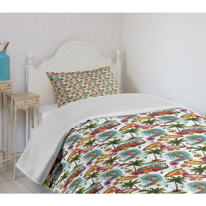 Suft Hawaii Tropical Bedspread Set