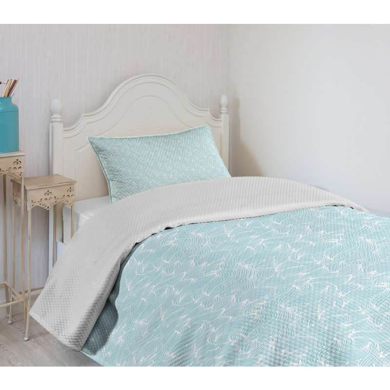 Waves Lines Swirls Bedspread Set