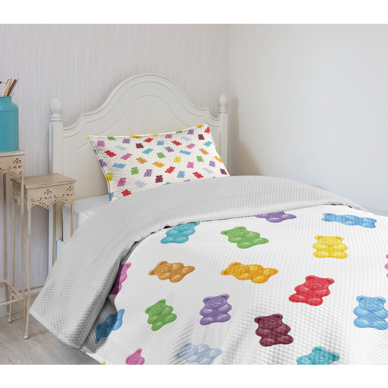 Vibrant Gummy Bears Bedspread Set