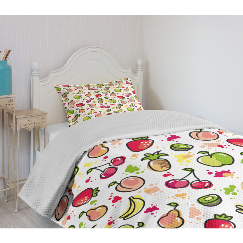 Watercolor Pear Bedspread Set