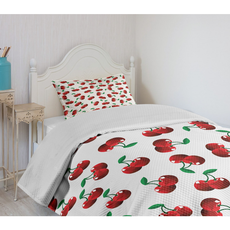 Vibrant Cherries Summer Bedspread Set