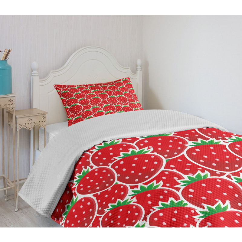 Yummy Strawberry Botany Bedspread Set