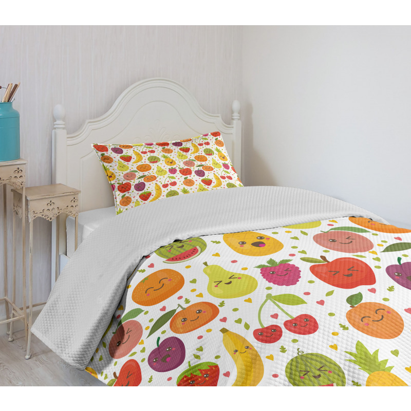 Banana Smile Kids Theme Bedspread Set