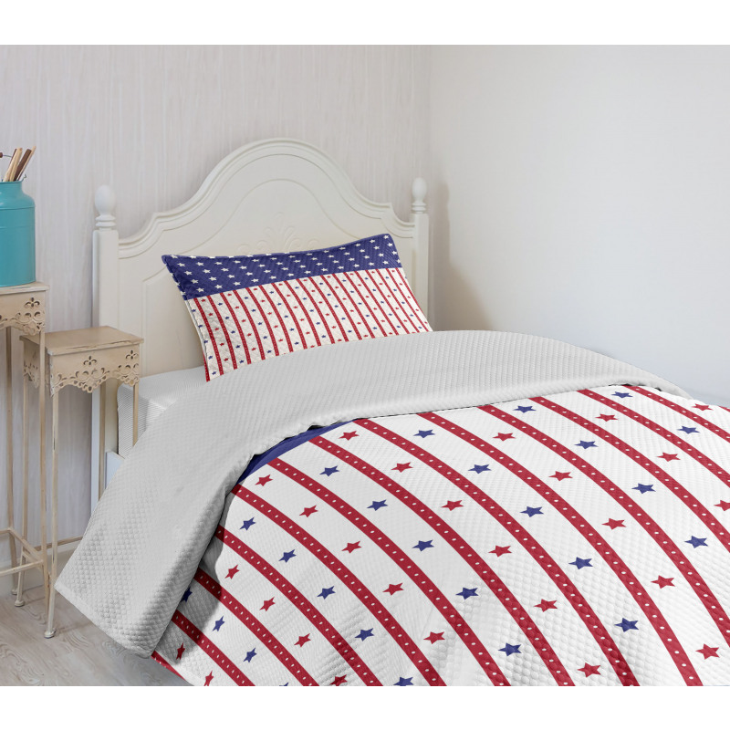 Stars and Stripes Flag Bedspread Set