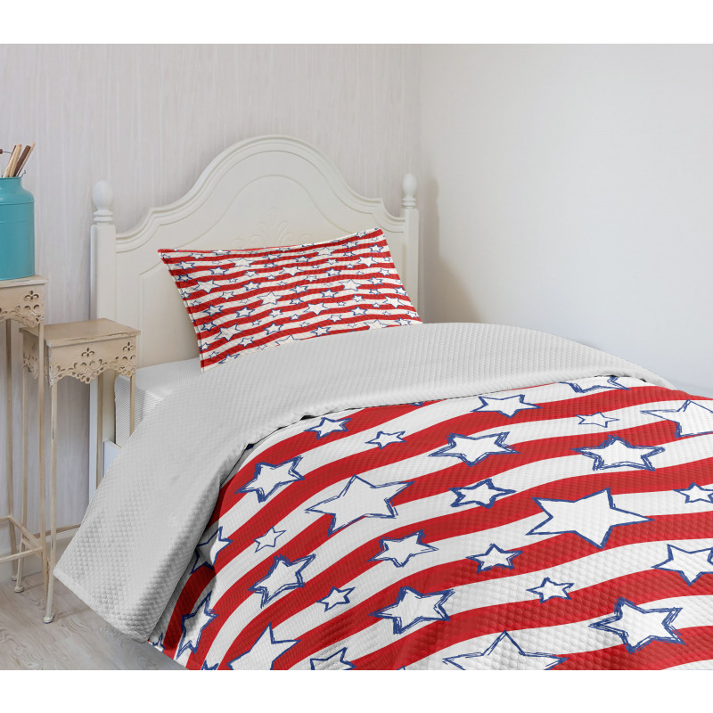 Horizontal Wavy Stripes Bedspread Set