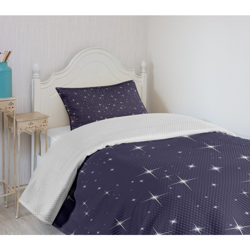 Night Skyline with Stars Bedspread Set