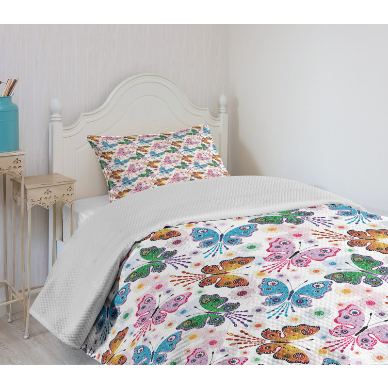 Floral Vibrant Ethnic Bedspread Set