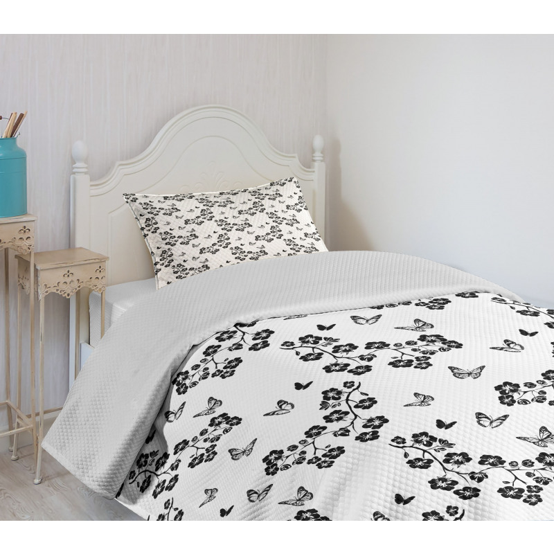 Japanese Monochrome Bedspread Set