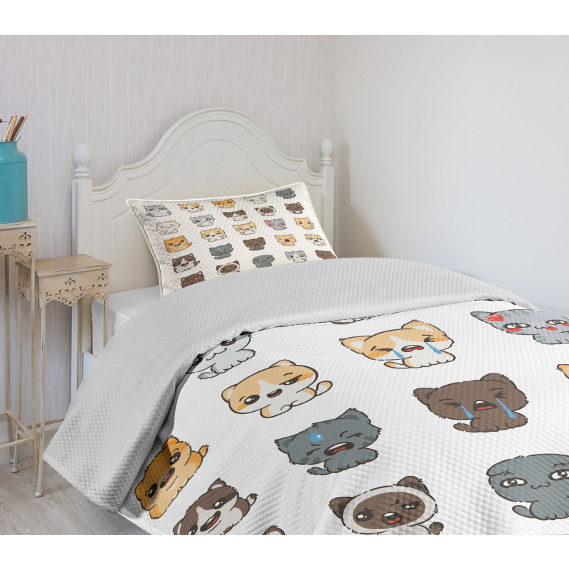 Cartoon Felines Bedspread Set