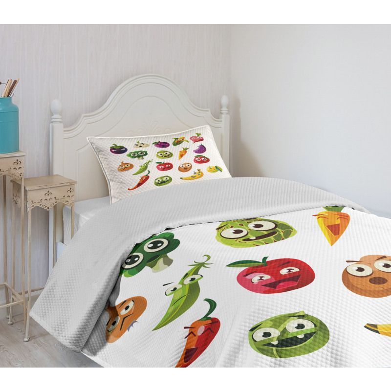 Carrot Banana Pepper Bedspread Set