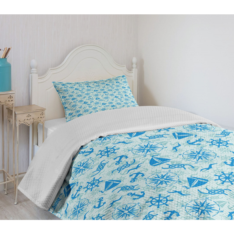 Nautical Seagull Knot Bedspread Set