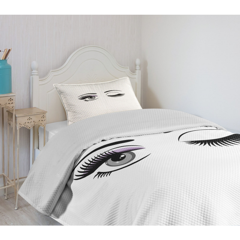 Flirting Winking Woman Bedspread Set