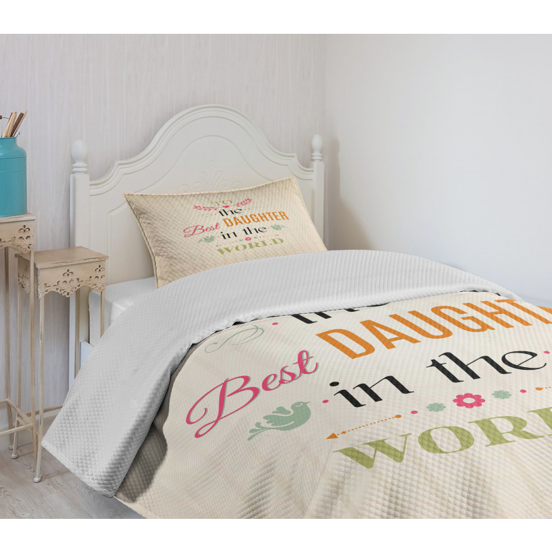 Love Themed Words Bedspread Set