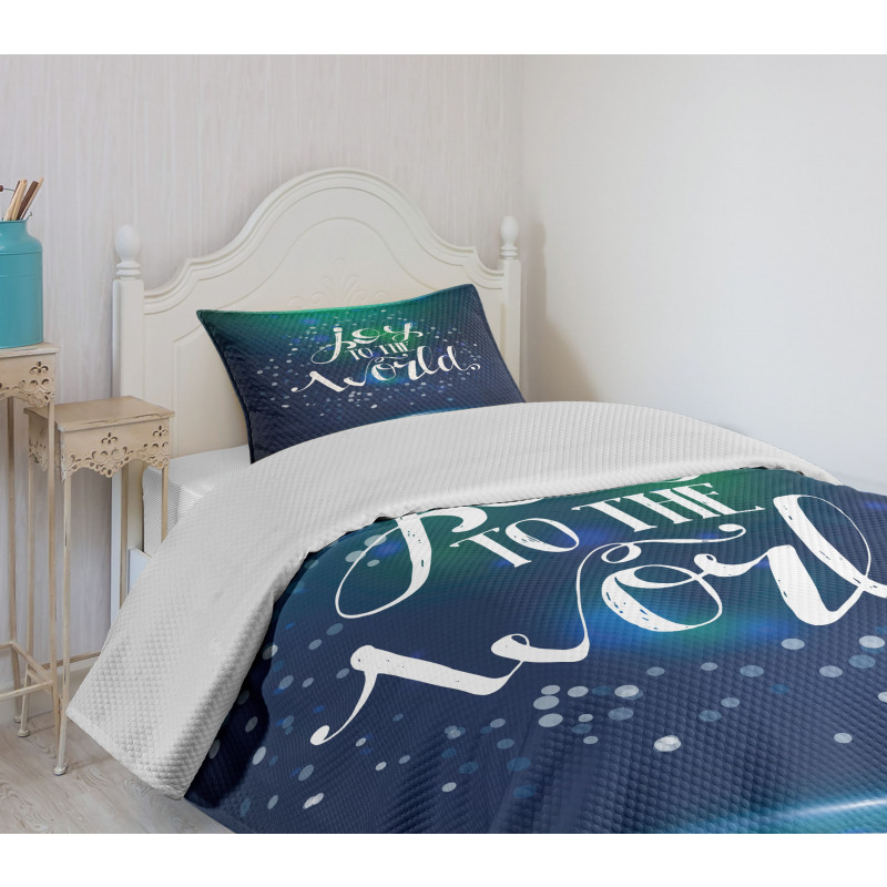 Calligraphy Joy to World Bedspread Set