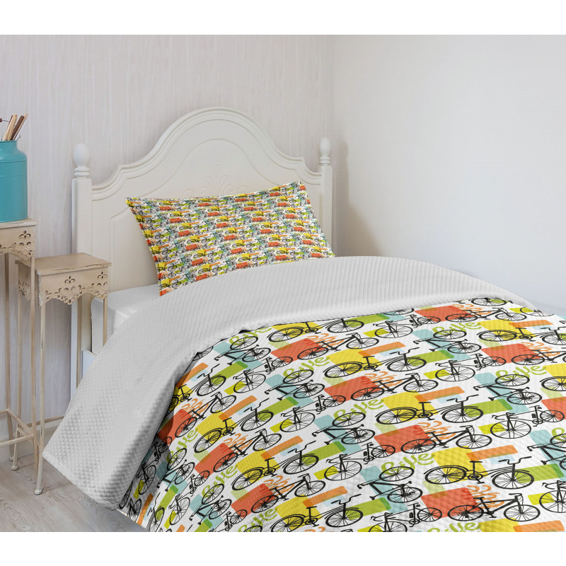 Geometric and Colorful Bedspread Set