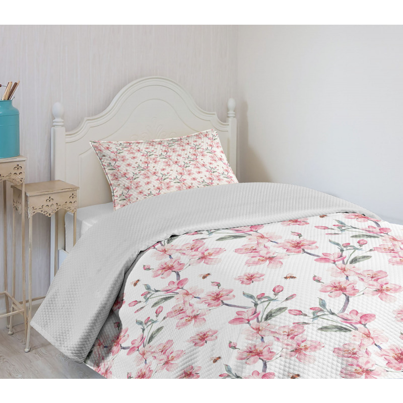 Sakura Cherry Garden Bedspread Set