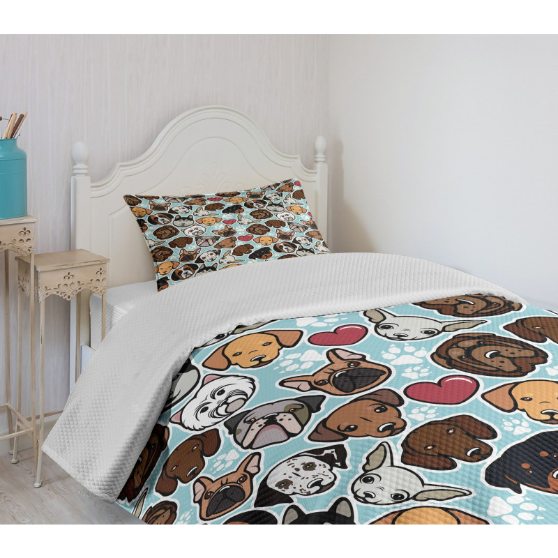 Canine Breeds Love Bedspread Set