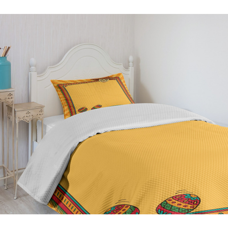 Frame Desgin with Skull Bedspread Set