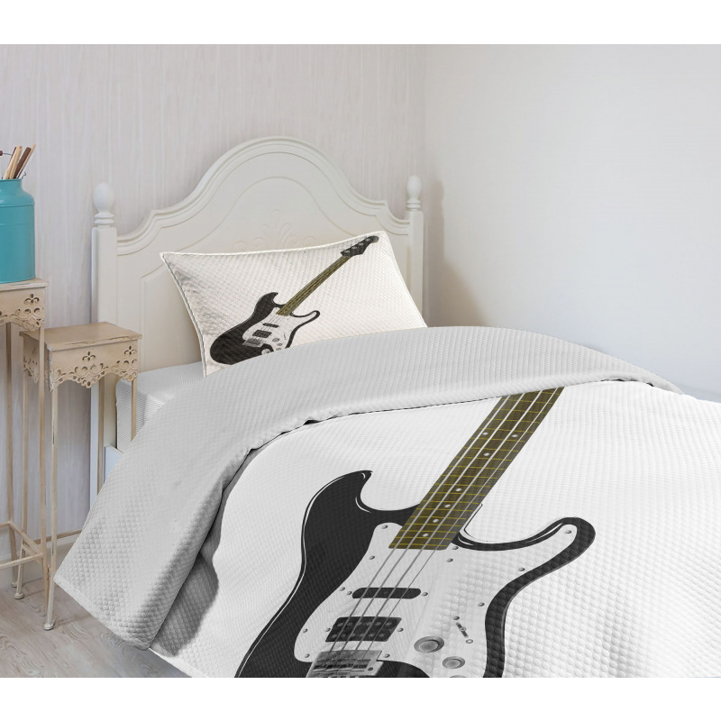 4 String Bass Music Bedspread Set