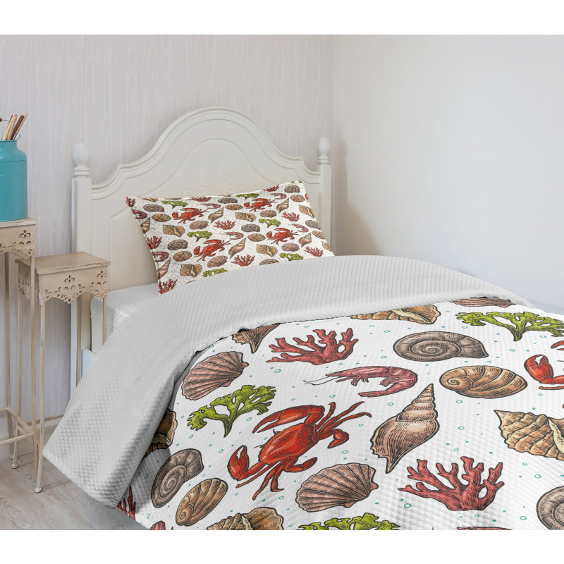 Maritime Shrimps Bedspread Set