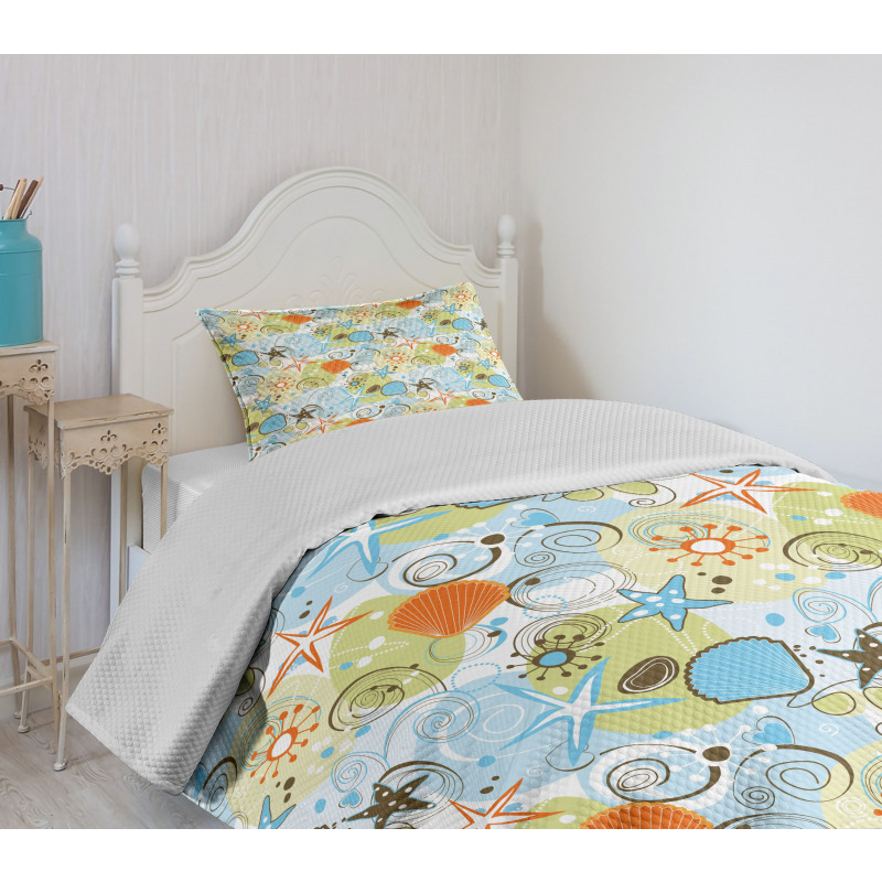 Retro Beach Pattern Bedspread Set