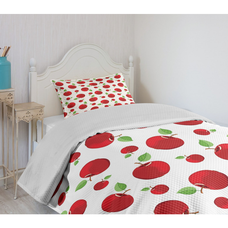 Vivid Cartoon Red Fruit Bedspread Set