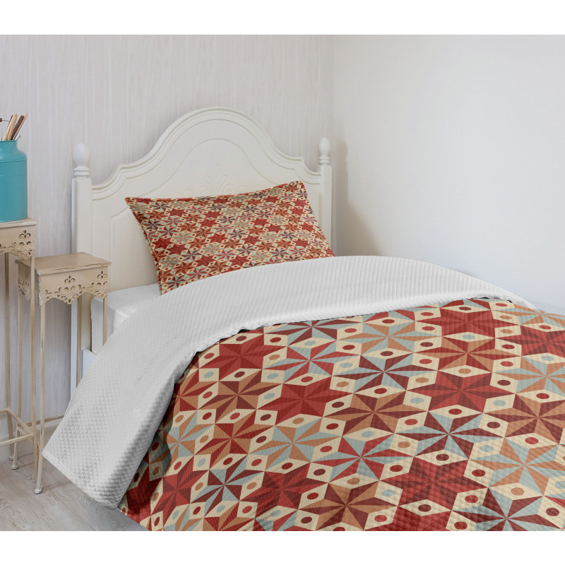 Retro Anise Stars Motif Bedspread Set