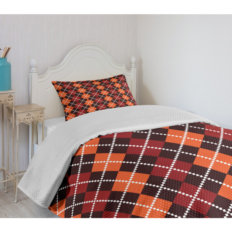 Autumn Scottish Argyle Bedspread Set