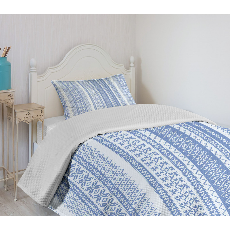 Geometric Chevron Flower Bedspread Set