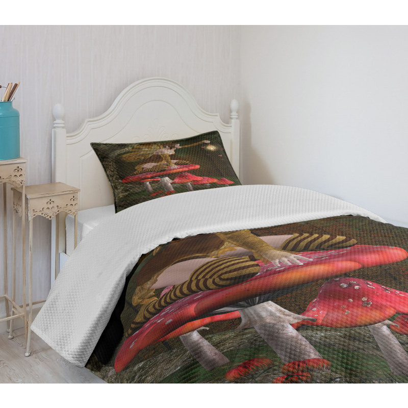 Mythical Fairy Mushroom Bedspread Set