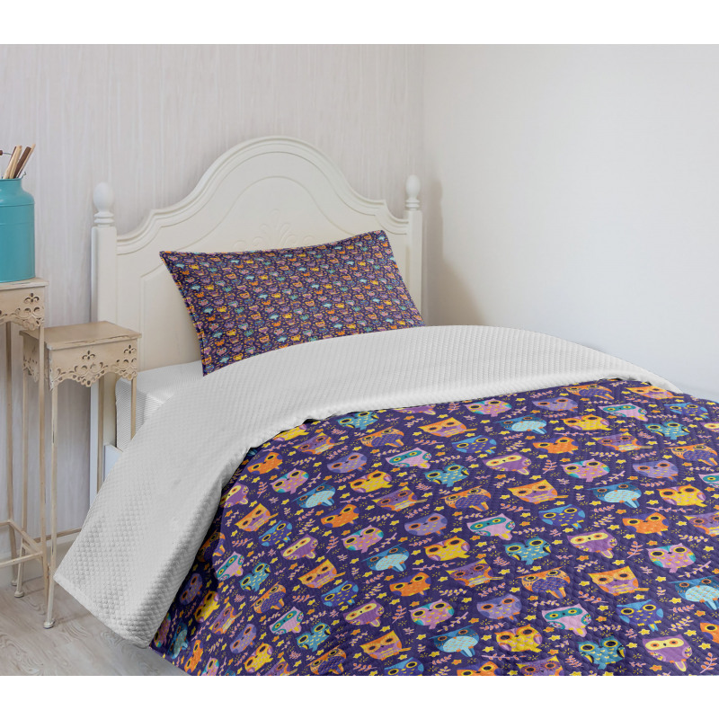 Leaves Stars Comic Bedspread Set