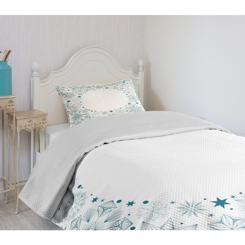 Xmas Snowflakes Bedspread Set