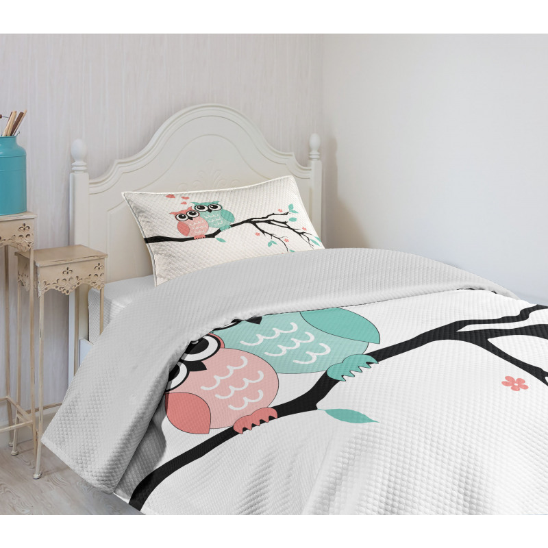 Owl Couple Bedspread Set