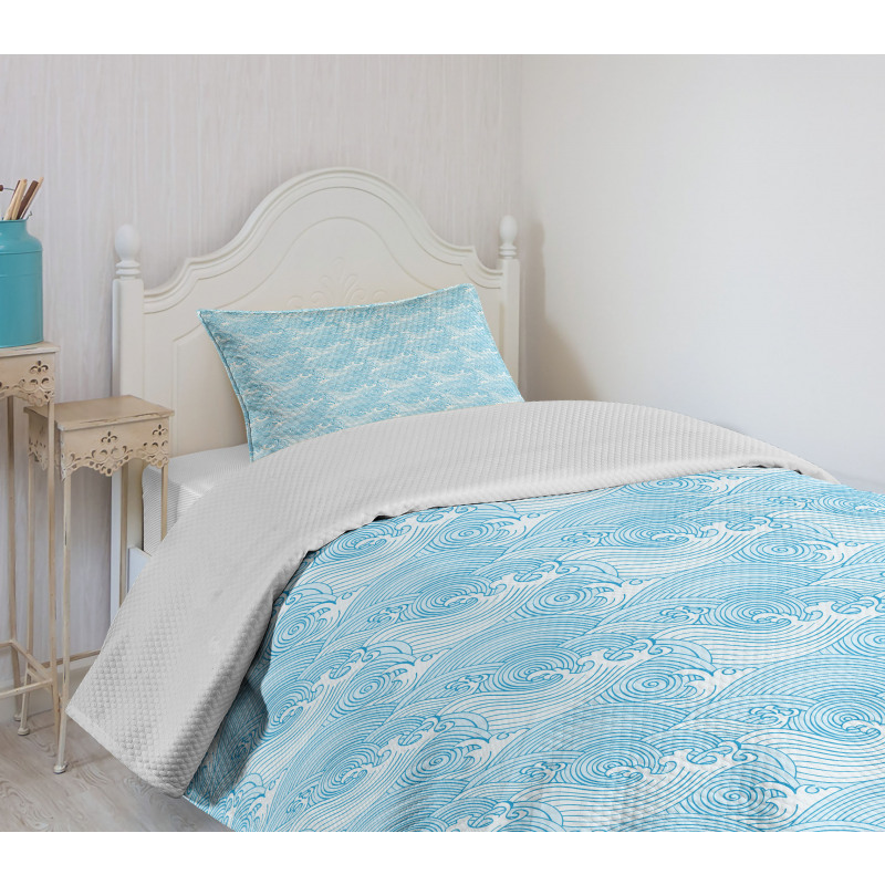 Japanese Waves Bedspread Set