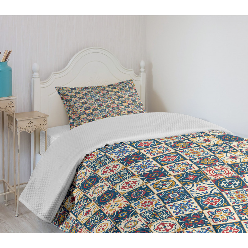 Portuguese Tiles Motif Bedspread Set