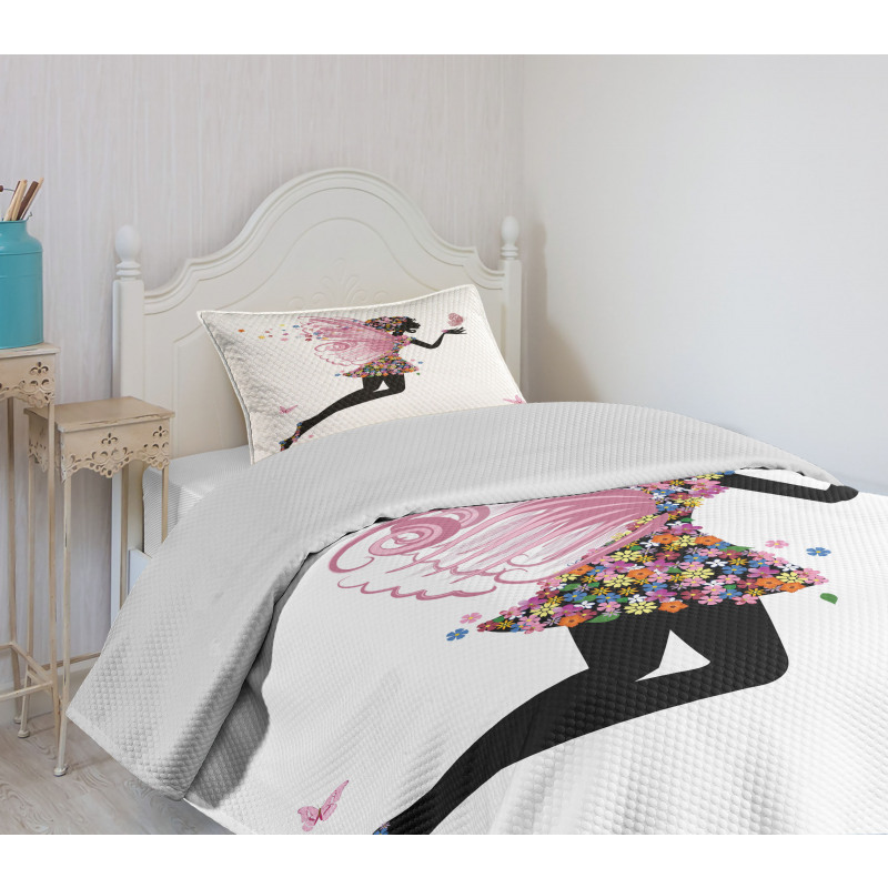 Floral Dressed Angel Bedspread Set