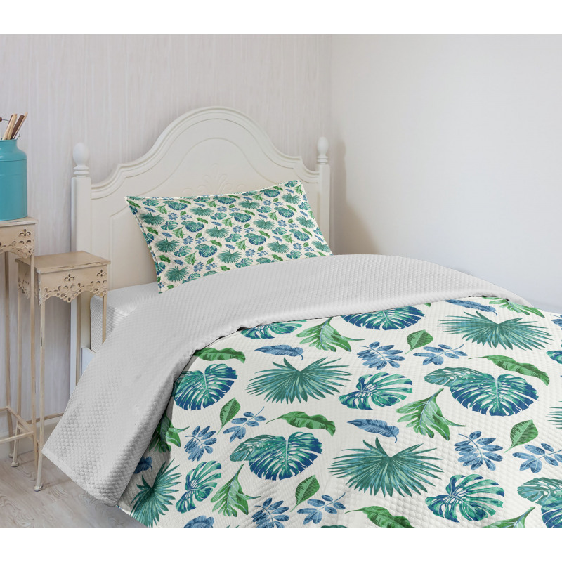 Monstera Coconut Palm Bedspread Set