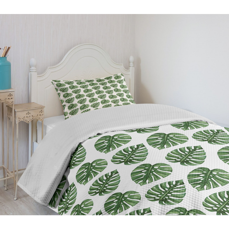 Palm Leaves Nature Bedspread Set