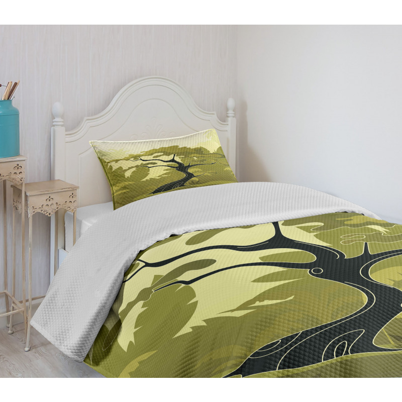 Japanese Jungle Bedspread Set