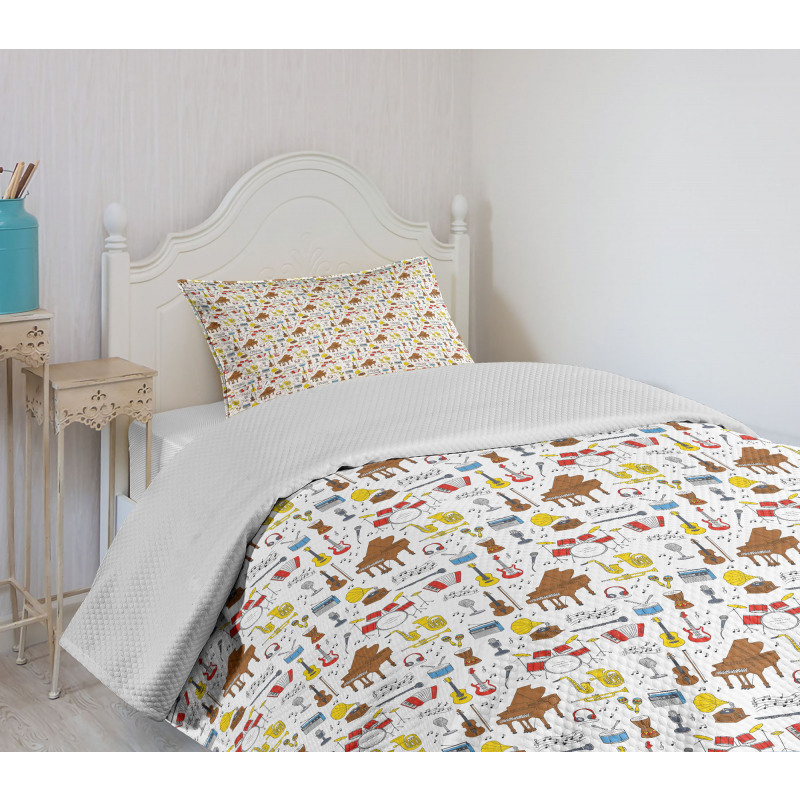 Orchestra Cartoon Bedspread Set