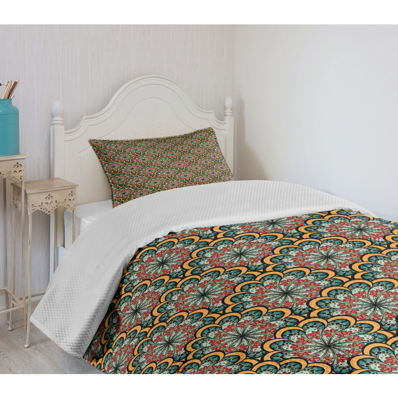 Tribal Paisley Flowers Bedspread Set