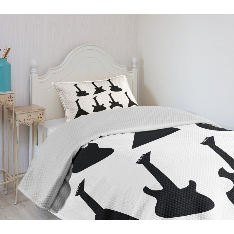 Guitar Silhouettes Bedspread Set