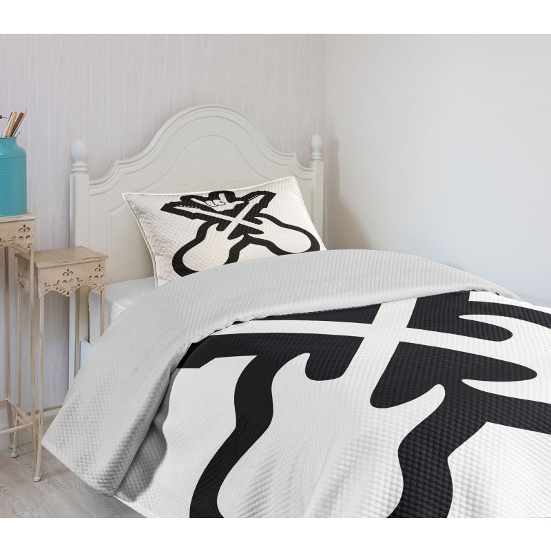 Guitars Hand Sign Bedspread Set