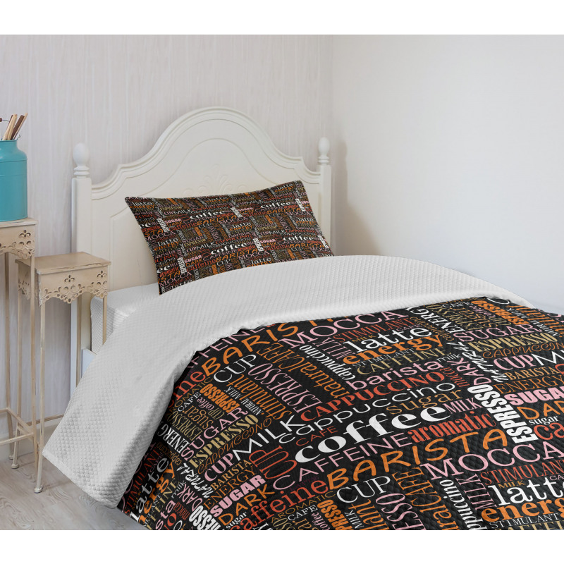 Colorful Typography Art Bedspread Set