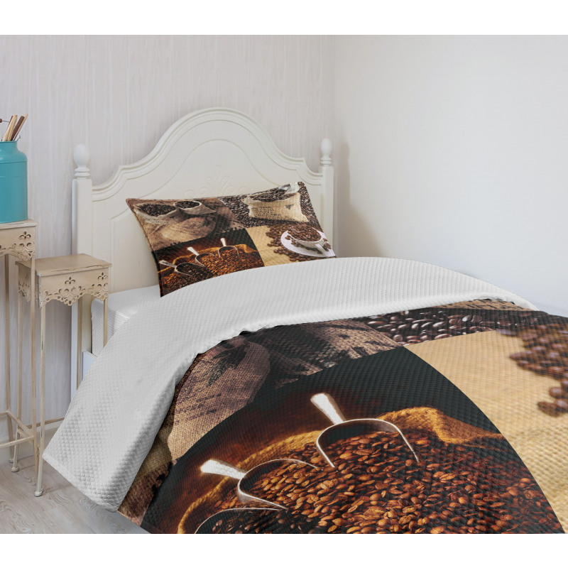 Rustic Collage of Grains Bedspread Set