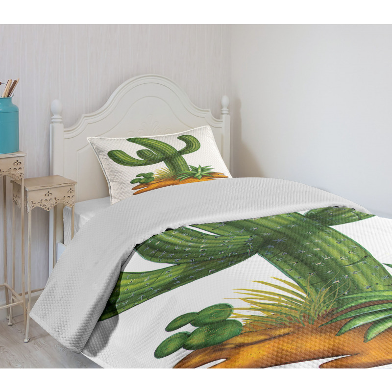 Arid Climate Saguaro Bedspread Set