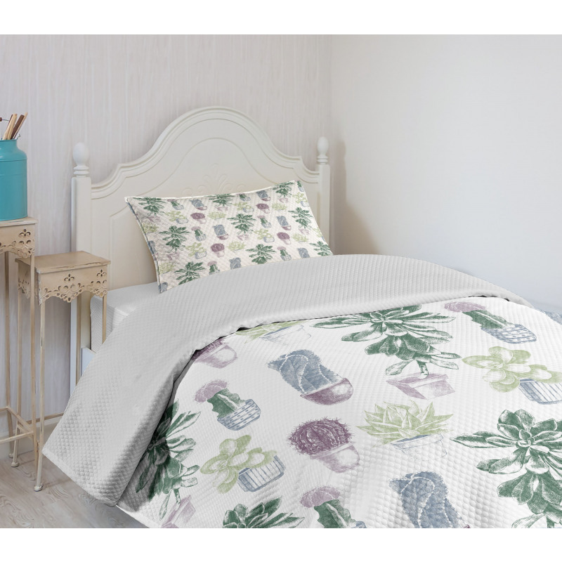 Native Mexican Plants Bedspread Set